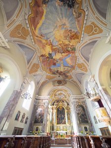 Pinturas de interiores e tectos por Hans Andre, Servitenkirche, Innsbruck, Tyrol, Áustria, Europa (foto) de Unbekannter Künstler
