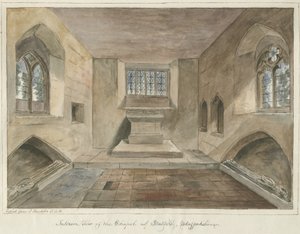 Interior da capela de Statfold: pintura em aquarela, nd [ Meados do século XIX] de Unbekannt