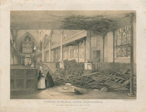Interior da Igreja de Walsall - litografia colorida, [outubro de 1847] de Unbekannt