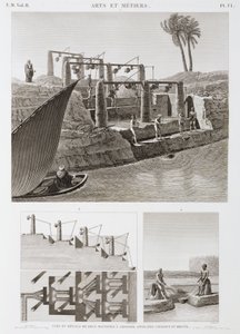 Irrigação Dois sistemas de irrigação, Egito, c 1798 de Unbekannt