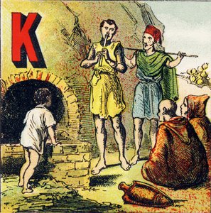 K: Kabylia. Kabylia é um país localizado na África. É habitada por Kabyles - Gravura extraída da geografia do alfabeto. Guerin-Muller et Cie, editeurs, Paris de Unbekannt