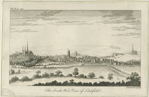 Lichfield - South West View: gravura, nd [c 1764] de Unbekannt