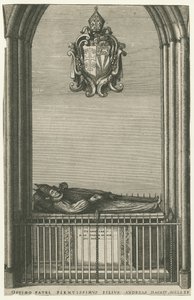 Catedral de Lichfield - Monumento do Bispo Hacket: gravura, séc. de Unbekannt