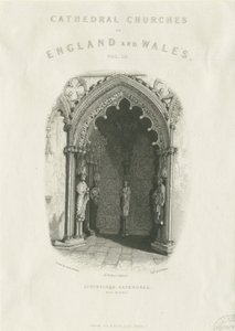 Catedral de Lichfield - Porta Oeste: gravura em aço de Unbekannt