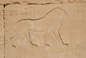 Escultura do leão, Karnak, Luxor, Egito (foto) de Unbekannt