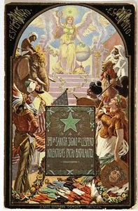 Literatura. Linguística. Alegoria do Esperanto (língua comum europeia.) Postal, Hungria de Unbekannter Künstler