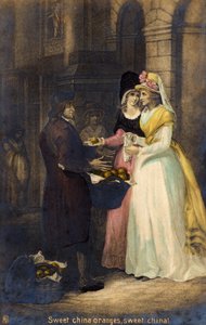 Comerciante londrino a vender "laranjas de porcelana doce, porcelana doce" (gravura) de Unbekannter Künstler