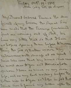 A última carta de Lord Nelson (1758-1805) a Emma Hamilton, escrita da 