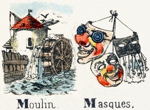 M - Máscaras de moinho - Alfabeto - Entretenimento para crianças - Imagerie d