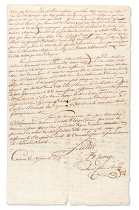 Carta manuscrita assinada &39;Jb d Castro&39; e &39;David Cohen Henriq&39;, para Victor Hugues Agente Especial da Diretoria Executiva nas Ilhas de Barlavento, Curaçao, 8 de setembro de 1798 (tinta no papel) de Unbekannt