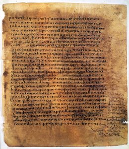 Pergaminho manuscrito: um palimpsesto. de Unbekannter Künstler