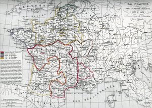 Mapa de França na época do rei Carlos VI de Unbekannter Künstler