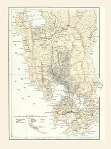 Mapa de Manila, Filipinas e a sede da guerra durante a Guerra Hispano-Americana de 1898. de Unbekannt