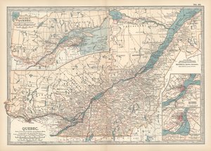 Mapa do Quebeque, Canadá, c.1900 (gravura) de Unbekannter Künstler