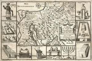 Mapa da viagem dos israelitas, desde a sua saída do Egipto de Unbekannter Künstler