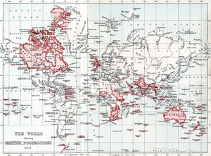 Mapa do mundo mostrando os bens britânicos em 1904. de Unbekannt