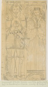 Igreja de Marchington - Monumento de Walter Vernon: desenho a lápis, séc. de Unbekannt