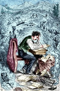 Mark Twain escrevendo 