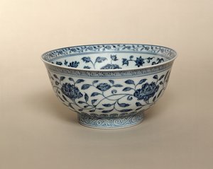 Tigela Ming azul e branca, marca Hsuan-te (1426-35) de Unbekannt