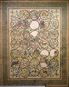 Mosaico de Quabr Hiram do chão da Nave central da Igreja de São Cristóvão, 575 (mosaico) de Unbekannt