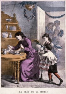 Dia da Mãe, c. 1870-1880 (gravura) de Unbekannter Künstler
