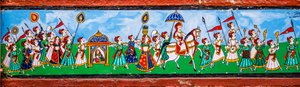 Pintura mural na cidade velha de Bundi, Bundi, Rajasthan, Índia, Ásia (foto) de Unbekannter Künstler