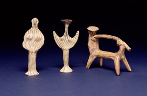 Grupo Mycenaean: Duas Phi-Figures, um Carrinho com um Cavaleiro Sob um Sol de Unbekannt