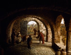 Natividade, natividade diorama, Espanha, século XX de William M. Timlin