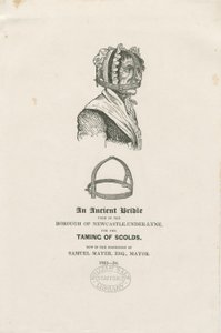 Newcastle-under-Lyme - freio de A Scold: gravura em xilogravura, nd [c 1833-4] de Unbekannt