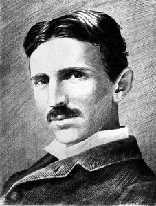 Nikola Tesla , engenheiro sérvio nascido na Croácia, físico e inventor, c 1885 de Unbekannter Künstler