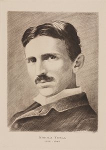 Nikola Tesla, engenheiro sérvio croata, físico e inventor, c 1885 de Unbekannt