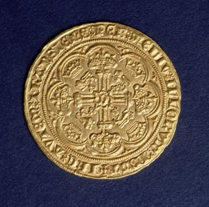 Nobre de Eduardo III (1312-77) inverso mostrando um padrão cruzado, Calais menta, introduzido 1344 (ouro) (para obverso ver: 110161) de Unbekannt