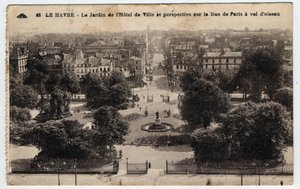 Normandia, Seine Maritime (76), Le Havre: o jardim da prefeitura e perspectiva na rue de Paris - Cartão postal no final do século XIX-20 de William M. Timlin