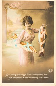 Cartão postal antigo/Peixe de Abril de William M. Timlin