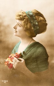 Antigo cartão postal/Diana/ Mulher Belle Epoque de William M. Timlin