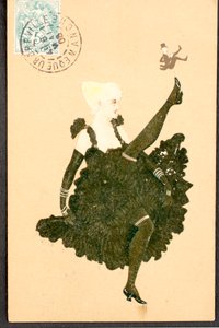 Antigo cartão postal/Francês Cancan/Woman of the Belle Epoque de William M. Timlin