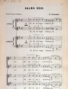 Página da partitura do Salmo 23, op 132, D 706 de Franz Schubert de Unbekannter Künstler