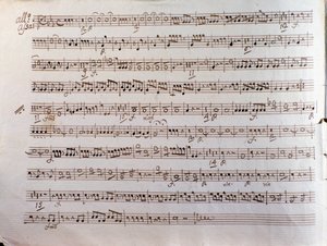 Página de partitura musical de um concertinante Sinfonia de Pleyel de Unbekannter Künstler