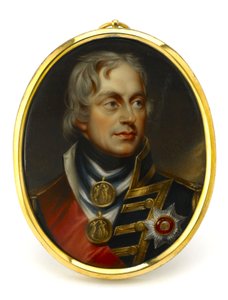Miniatura pintada, representando o vice-almirante Horatio Nelson (1758-1805). Montado num pendente em cobre e esmalte, início do século XIX, retrato de Henry Pierce Bone (1779-1855). de Unbekannter Künstler