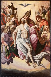 Igreja Paroquial (Parochiale kerk Sint-Dionysius van Lede). Interior. O coro. Um quadro. Assunção. de Unbekannter Künstler