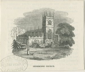 Igreja de Penkridge: gravura em xilogravura, séc. de Unbekannt