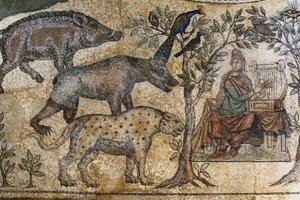 Picardy 073 - Laon - Casa das Associações - Mosaico Romano de Blanzy - "Orphee encanta os animais". de Unbekannt