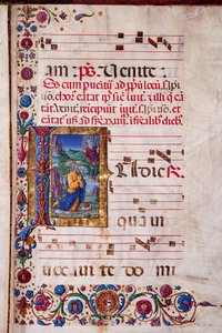 Biblioteca Piccolomini: Livro Coro, cód. 7.G, ss. 40v com “Visão de Jeremias”, de Guidoccio Cozzarelli. de Unbekannter Künstler