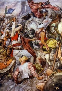 Batalha de Poitiers em 732 de Unbekannter Künstler
