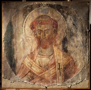 Papa Anacletus (ou Cletus) (fresco, século V) de Unbekannter Künstler