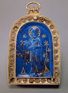 Ícone portátil, provavelmente medieval (lápis-lazúli) de Unbekannt