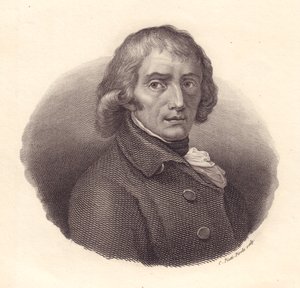 Retrato do poeta italiano Giuseppe Parini (1729-1799), gravura em cobre de Piotti a partir de desenho de Andrea Appiani de William M. Timlin
