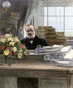 Retrato de Stephen Grover Cleveland (1837-1908), Presidente dos Estados Unidos de Unbekannter Künstler