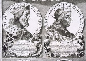 Retratos de Chindasuinth e Recceswinth (litho) de Unbekannt