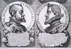 Retratos de Filipe II e Filipe III de Espanha (litho) de Unbekannt